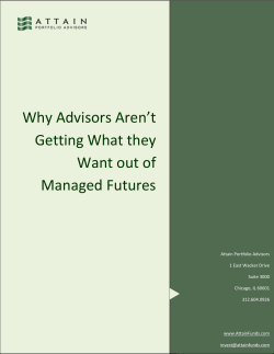 Why Advisors Aren’t Getting What they Want out of Managed Futures
