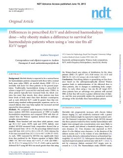 Original Article Differences in prescribed Kt/V and delivered haemodialysis