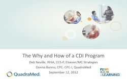 The Why and How of a CDI Program September 12, 2012