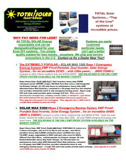 TOTAL Solar Systems… “Top of the Line” systems at