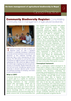 On-farm management of agricultural biodiversity in Nepal