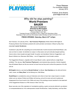 Why did he stop painting? World Premiere BAUER Press Release