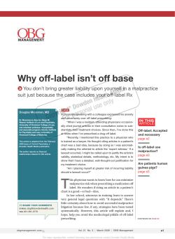Why off-label isn’t off base