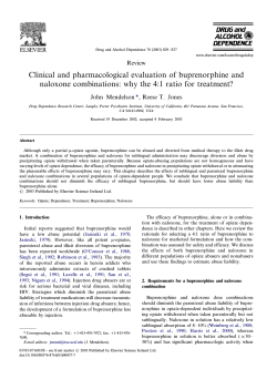 Clinical and pharmacological evaluation of buprenorphine and