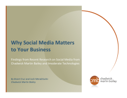 Why Social Media Matters Why Social Media Matters  to Your Business Findings from Recent Research on Social Media from 