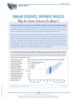 SIMILAR STUDENTS, DIFFERENT RESULTS: Why Do Some Schools Do Better?