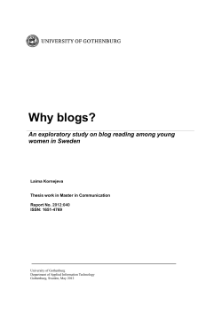 Why blogs? An exploratory study on blog reading among young