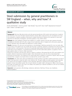 Stool submission by general practitioners in SW England qualitative study