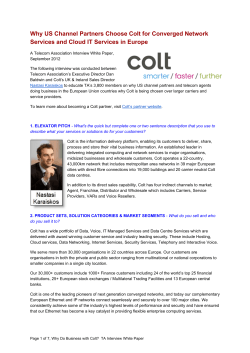 Why US Channel Partners Choose Colt for Converged Network Services and Cloud IT Services in Europe