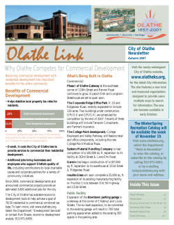 Why Olathe Competes for Commercial Development City of Olathe Newsletter www.olatheks.org
