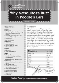 Why Mosquitoes Buzz in People’s Ears Summary Objectives