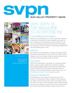 SVPN THE MAGAZINE : TO ADVERTISE IN