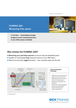 FLOWSIC 200 Measuring Flow speed Why choose the FLOWSIC 200?