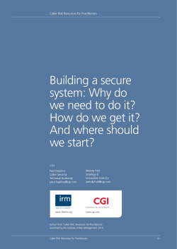 Building a secure system: Why do we need to do it?