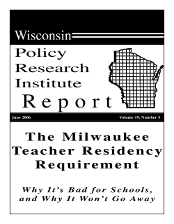 R e p o r t Wisconsin Policy Research