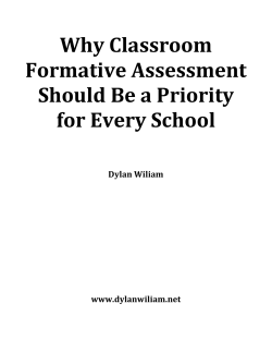 Why Classroom Formative Assessment Should Be a Priority for Every School