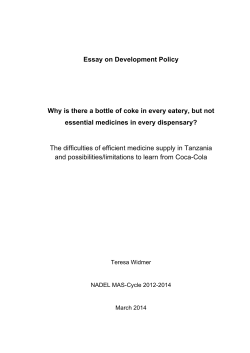 Essay on Development Policy essential medicines in every dispensary?