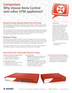 Comparison Why choose Kerio Control over other UTM appliances?