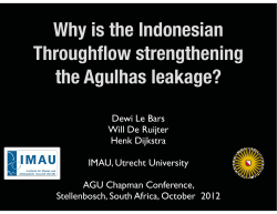 Why is the Indonesian Throughﬂow strengthening the Agulhas leakage?