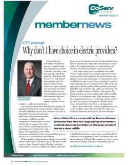 Why don’t I have choice in electric providers? member news CEO message