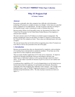 Why IT Projects Fail The PROJECT PERFECT White Paper Collection Abstract