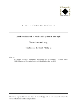  FHI TECHNICAL REPORT   Stuart Armstrong Technical Report #2012-2