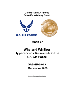 Why and Whither Hypersonics Research in the US Air Force