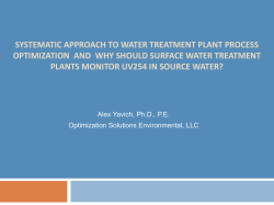 SYSTEMATIC APPROACH TO WATER TREATMENT PLANT PROCESS
