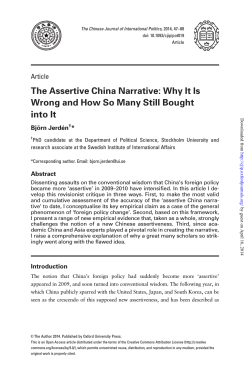 The Assertive China Narrative: Why It Is into It Article