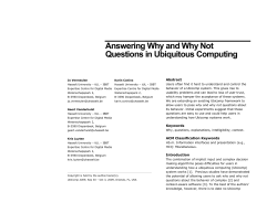 Answering Why and Why Not Questions in Ubiquitous Computing Abstract