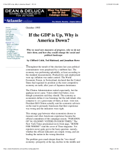 If the GDP is Up, Why is America Down? October 1995