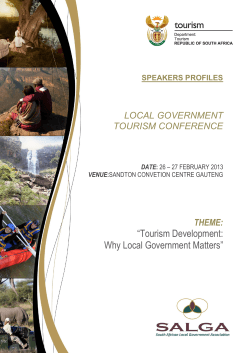 “Tourism Development: Why Local Government Matters”  LOCAL GOVERNMENT