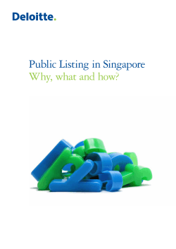 Public Listing in Singapore Why, what and how?