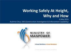 Working Safely At Height, Why and How  6 May 2014