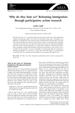 they through participatory action research Caitlin Cahill