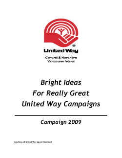 Bright Ideas For Really Great United Way Campaigns ______________________