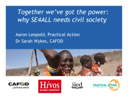 Together we’ve got the power: why SE4ALL needs civil society