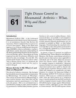 61 Tight Disease Control in Rheumatoid  Arthritis – What, Why and How?