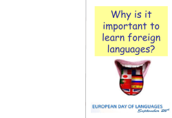 Why is it important to learn foreign languages?