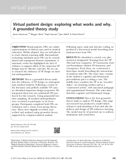 virtual patients Virtual patient design: exploring what works and why.