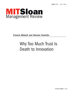 Why Too Much Trust Is Death to Innovation