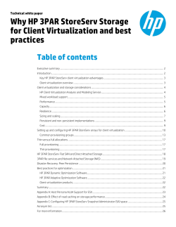 Why HP 3PAR StoreServ Storage for Client Virtualization and best practices