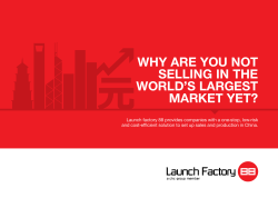 WHY ARE YOU NOT SELLING IN THE WORLD’S LARGEST MARKET YET?