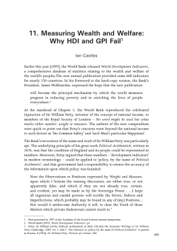 11. Measuring Wealth and Welfare: Why HDI and GPI Fail Ian Castles 1