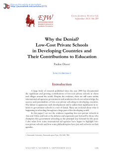 Why the Denial? Low-Cost Private Schools in Developing Countries and