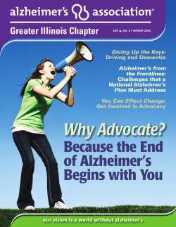 Why Advocate? Because the End of Alzheimer’s Begins with You