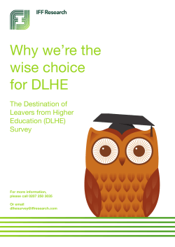 Why we’re the wise choice for DLHE The Destination of