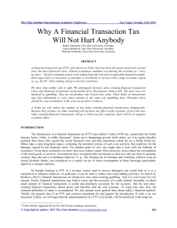 Why A Financial Transaction Tax Will Not Hurt Anybody