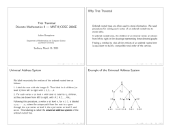 Why Tree Traversal Tree Traversal Discrete Mathematics II — MATH/COSC 2056E