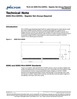Technical Note DDR3 Mini-DIMMs – Register Not Always Required Introduction